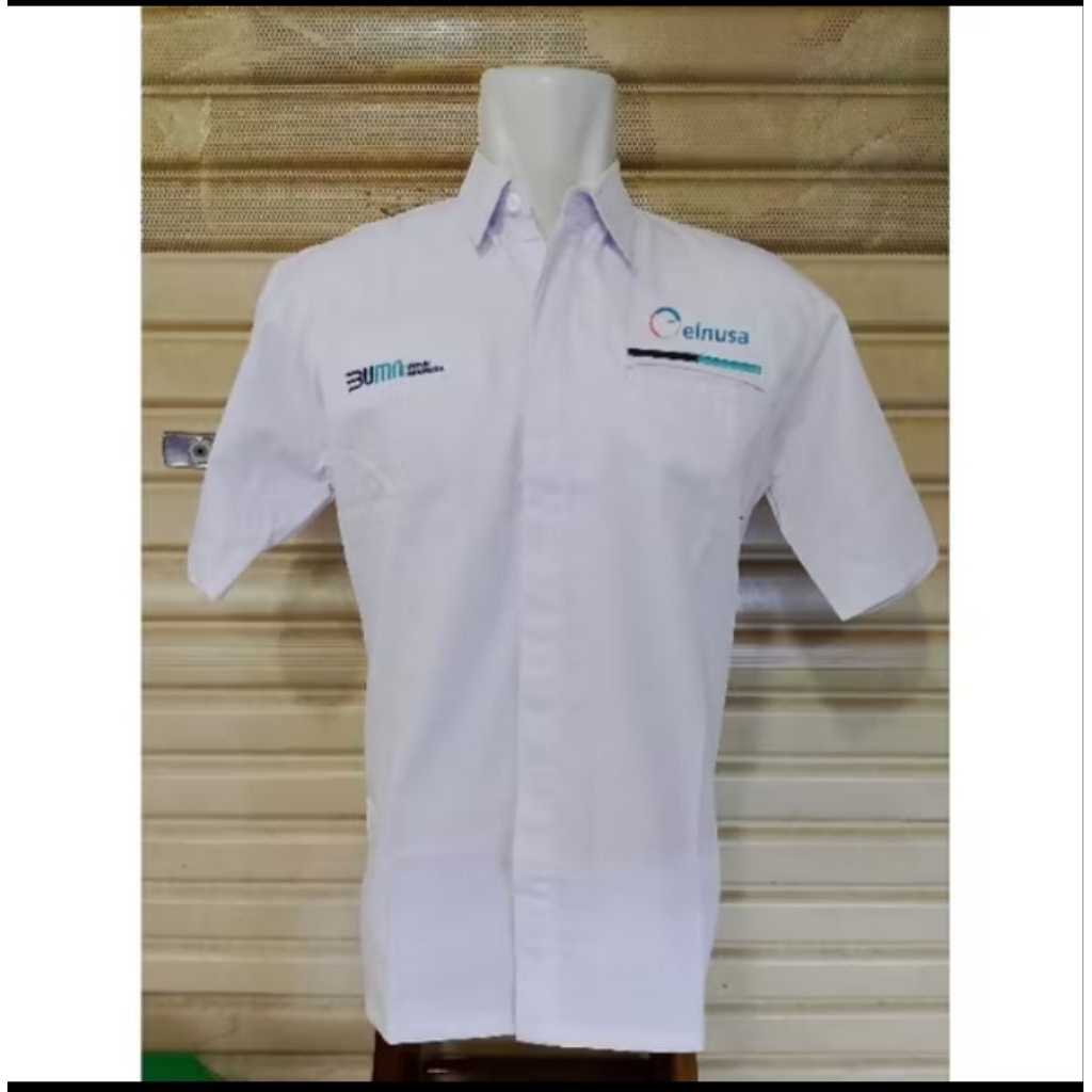 Kemeja Elnusa Seragam Elnusa Nevy Pendek