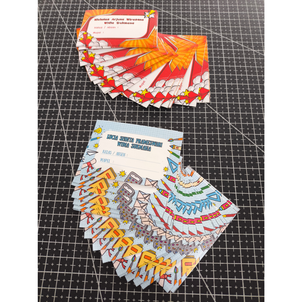 

Label Stiker Nama Alat Tulis Anak Custom Ukuran max A3+ (28cm x 43cm)