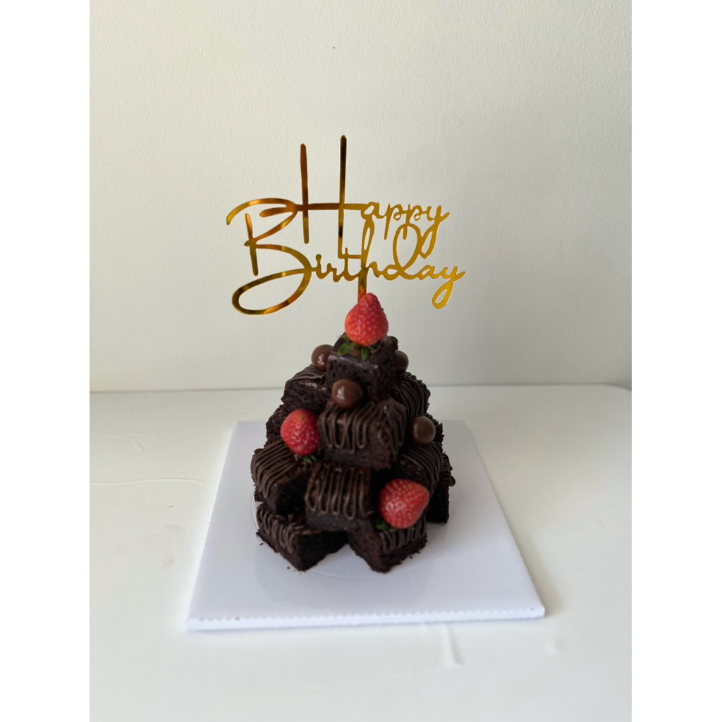

Fudgy Brownie Tower (Medium) - Birthday Cake