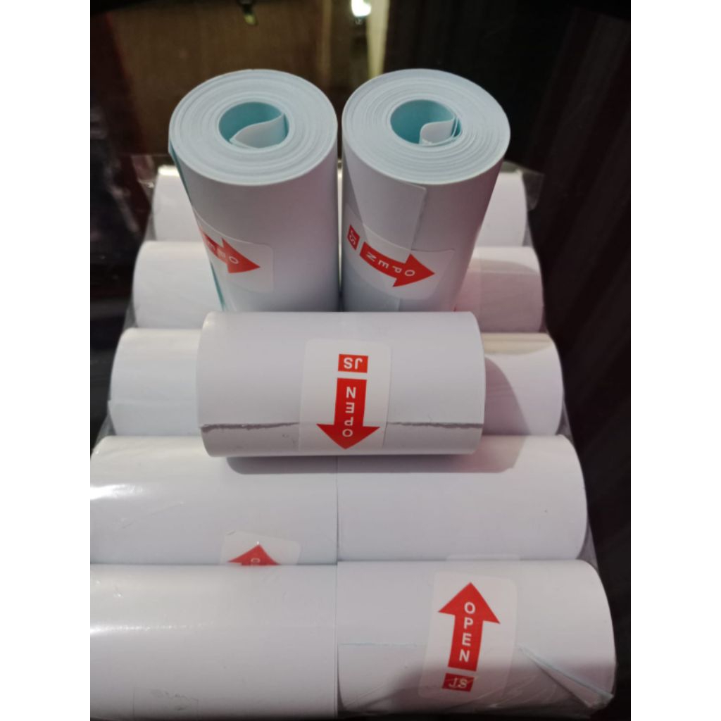 

isi (10) Roll Kertas struk thermal polos 57/58x30 untuk printer mini bluetooth