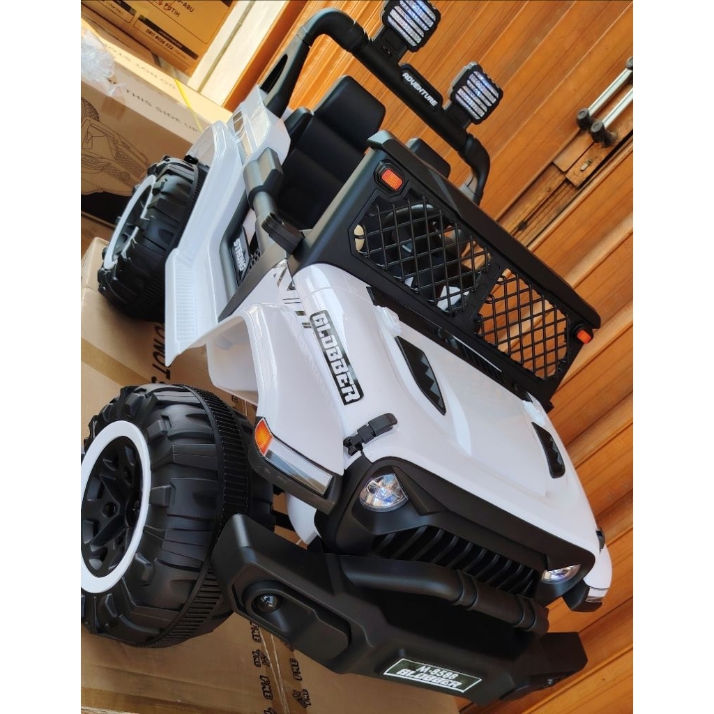 Mobil Aki Mainan Anak PMB 8588 8788B Jeep Rubicon Blobber Ban Besar Dual Aki Dual Dynamo