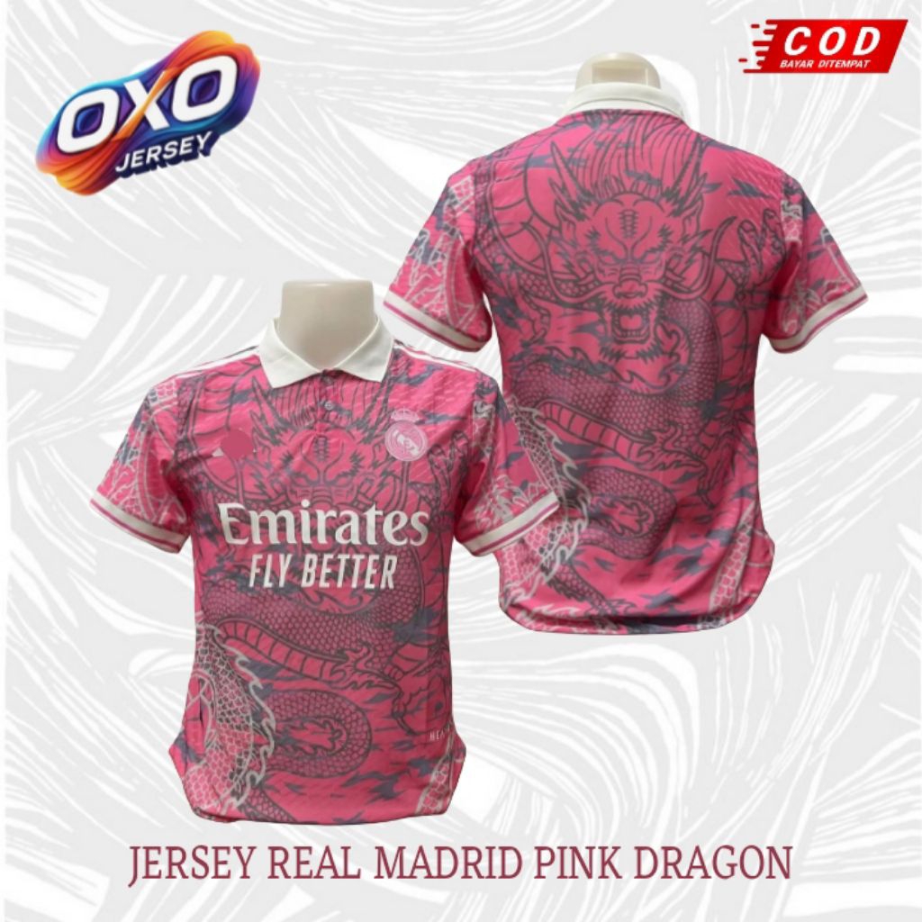 JERSEY REAL MADRID PINK DRAGON FULL PRINTING