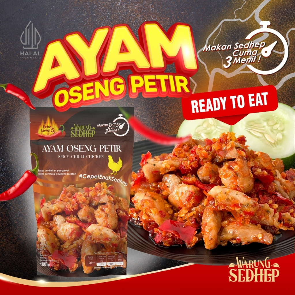 

Ayam Oseng Sambal Petir WARUNG SEDHEP – Lauk Pedas Siap Saji Tanpa MSG | Tahan Lama