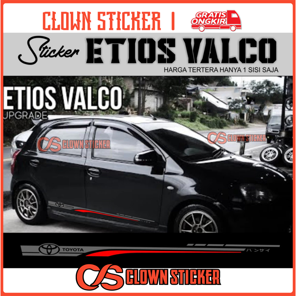 CLOWN STICKER TOYOTA ETIOS VALCO AKSESORIES ETIOS VALCO