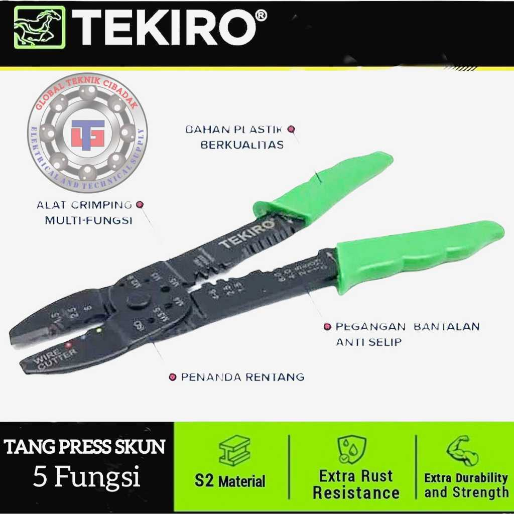 Tang Press Skun 9 Inch Tekiro 5 Fungsi-Tang Press Skun Kabel 9" Tekiro Lima Fungsi