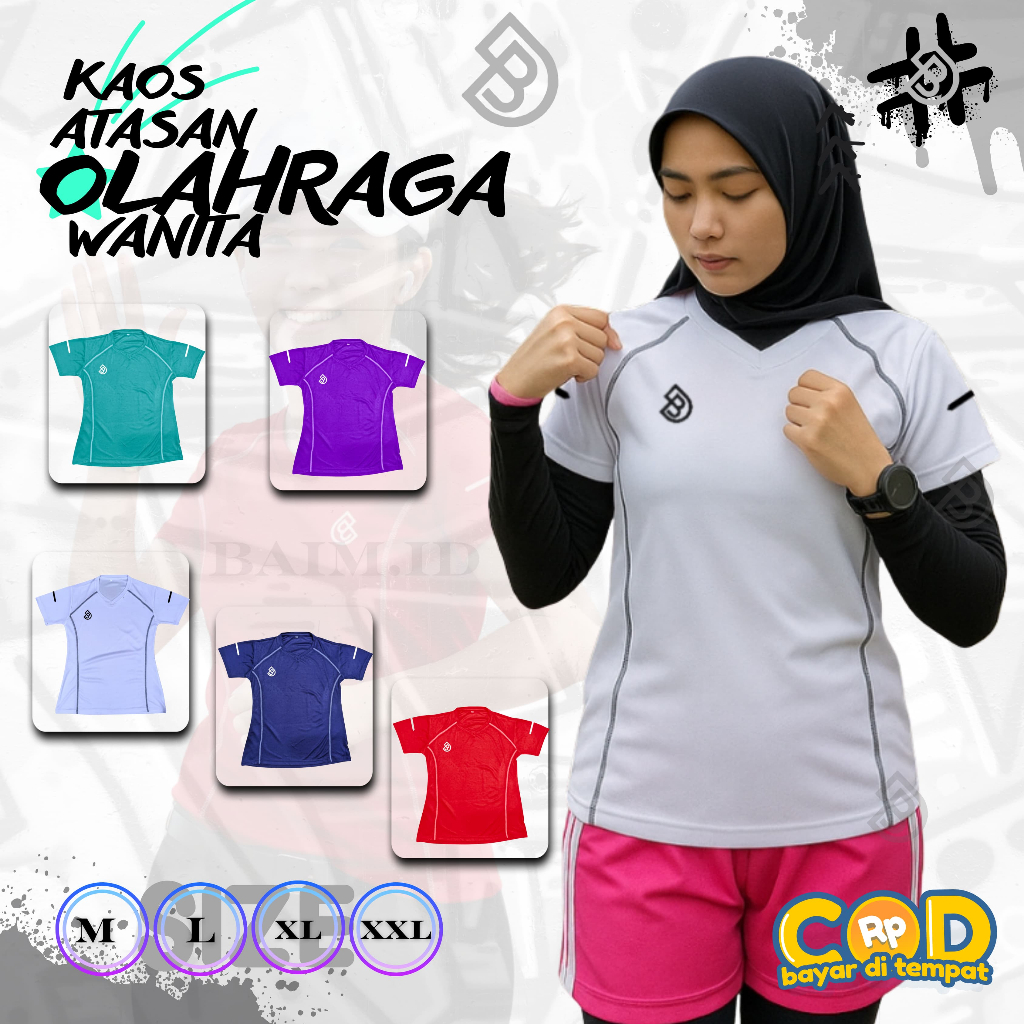 Jersey baju senam olahraga wanita kaos olahraga wanita Baju running atasan fitness aerobics Lengan P