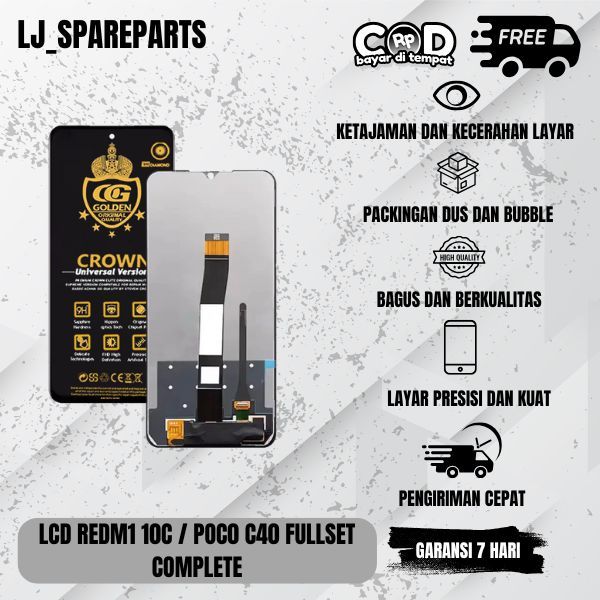 LCD TOUCHSCREEN REDMI 10C / POCO C40 FULLSET COMPLETE ORIGINAL 100%