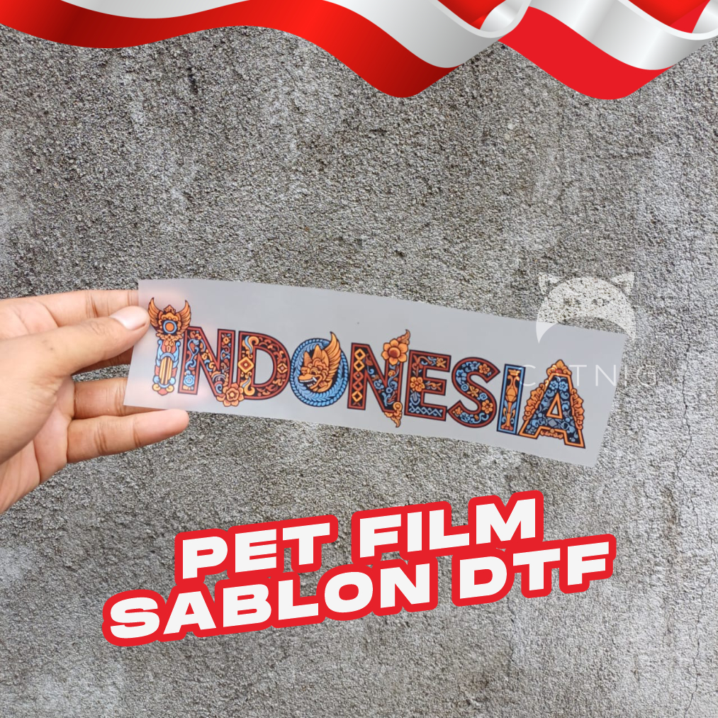 

Sablon Tulisan Indonesia Film Sablon DTF Sablon Kaos Satuan Sablon Kaos Etnik