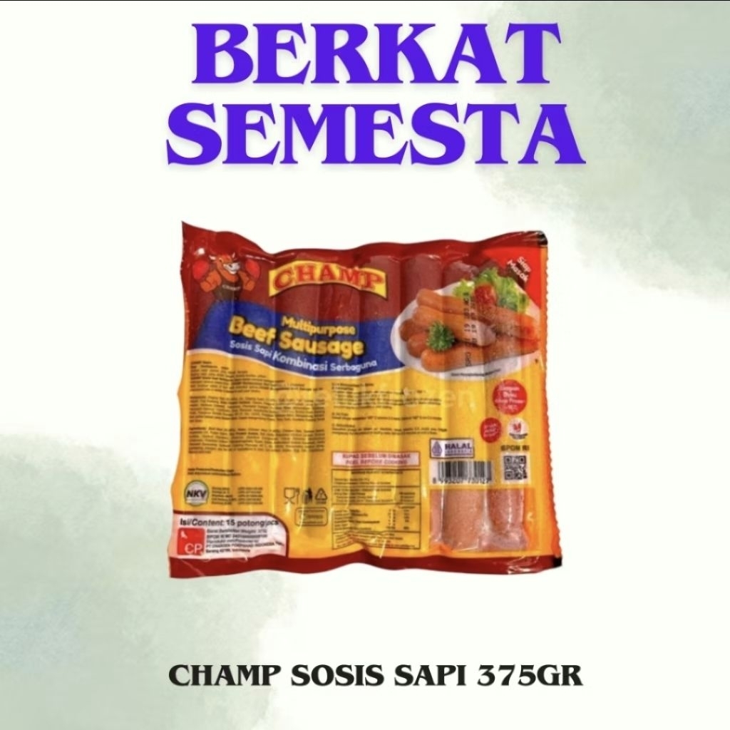 

CHAMP SOSIS SAPI 375GR / CHAMP BEEF SAUSAGE 375GR