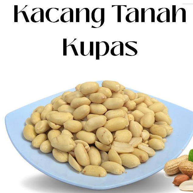 

Kacang Tanah Kupas Mentah Besar Jumbo 25/29 Berat 500g - 1000g