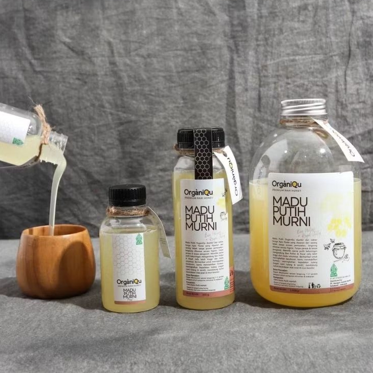 

OrganiQu Madu Putih Murni Bee Pollen +Royal Jelly Madu Asli Madu Mentah