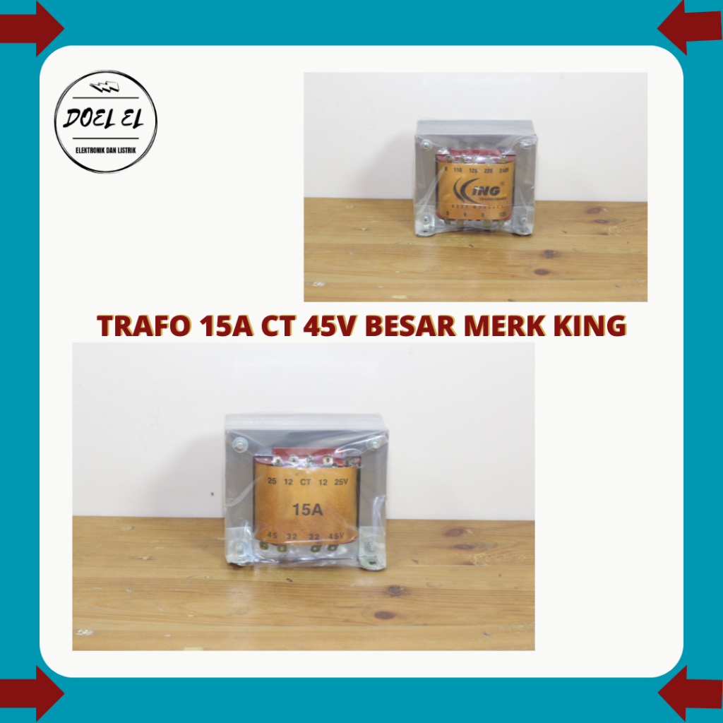 TRAFO 15A BESAR CT 45V MERK KING | TRAVO MURNI MERK KING