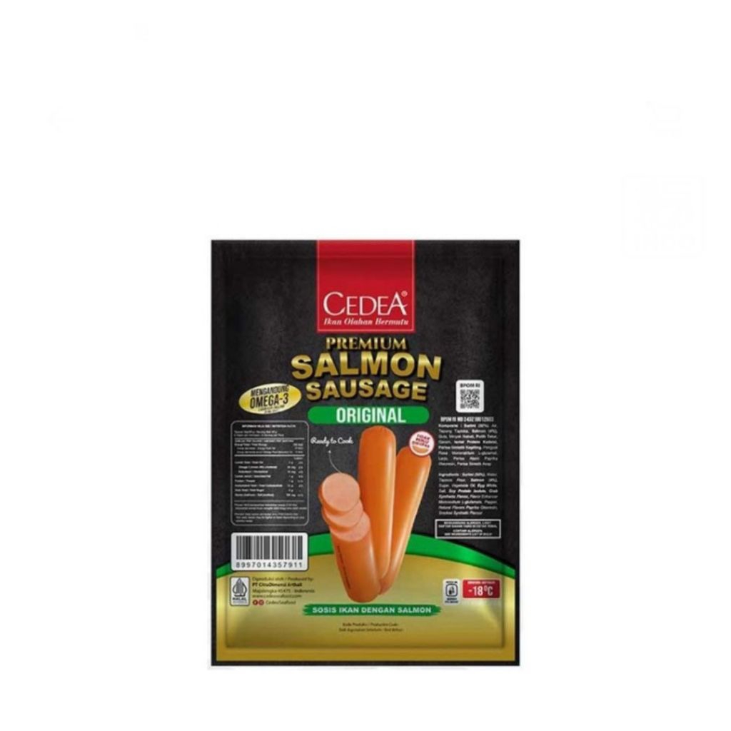 

cedea salmon sausage premium original pack 390 gram