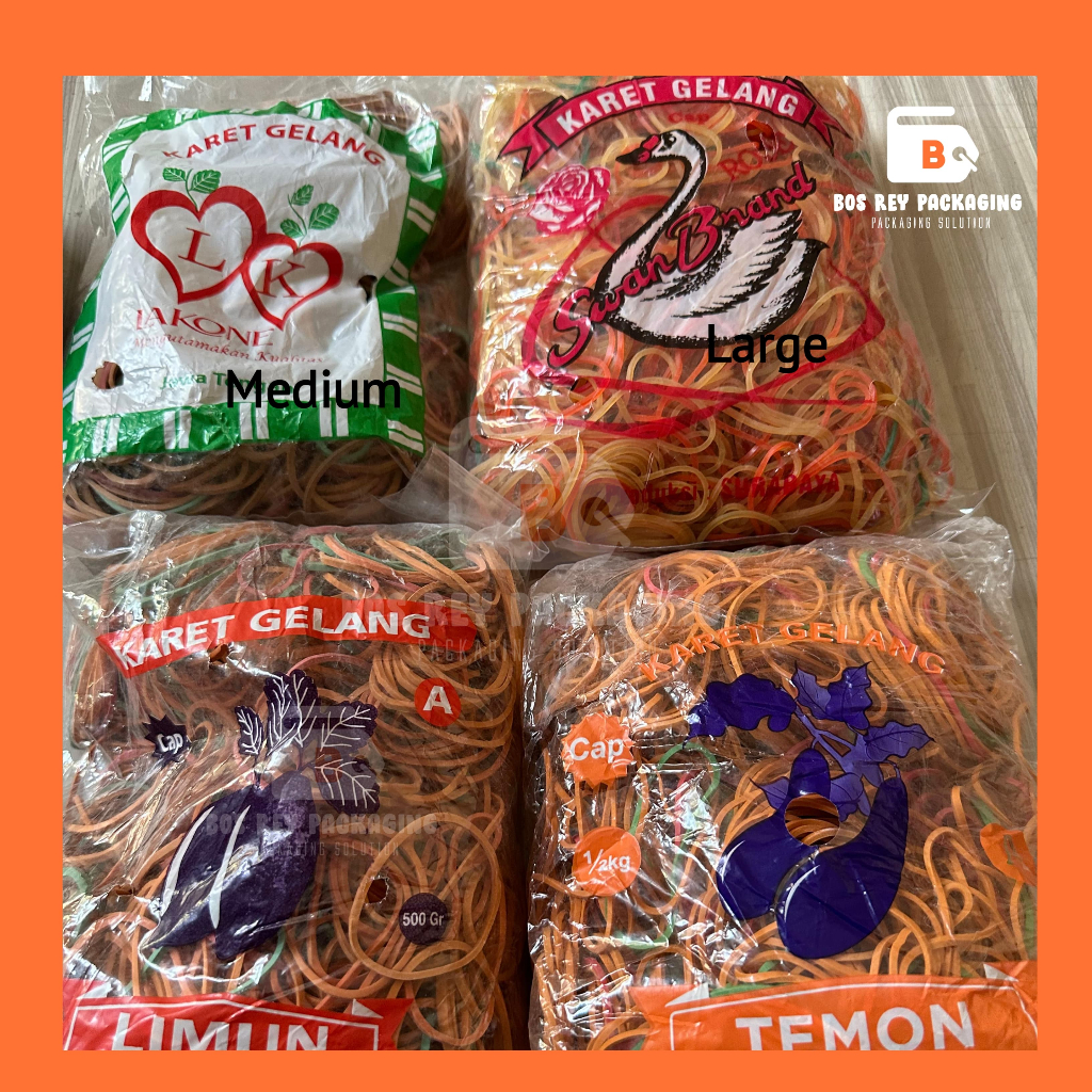 [500 gram] Karet Gelang Pentil bahan nilon Swan dan Karet Gelang Mentah