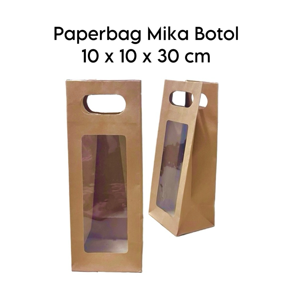 

Paperbag Mika Botol warna Coklat 10x10x30cm (p18)