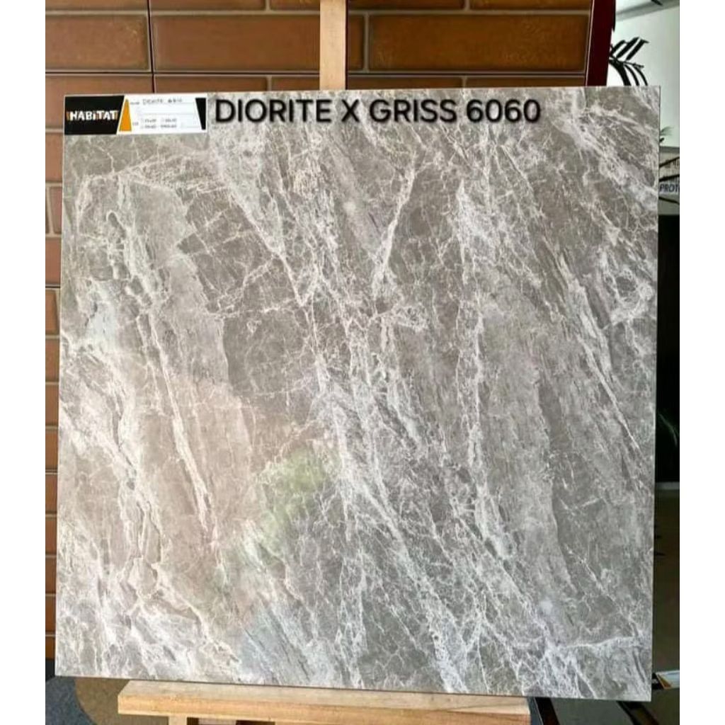 keramik lantai cutting 60x60cm Diorite x gris glosy isi 3 by habitat