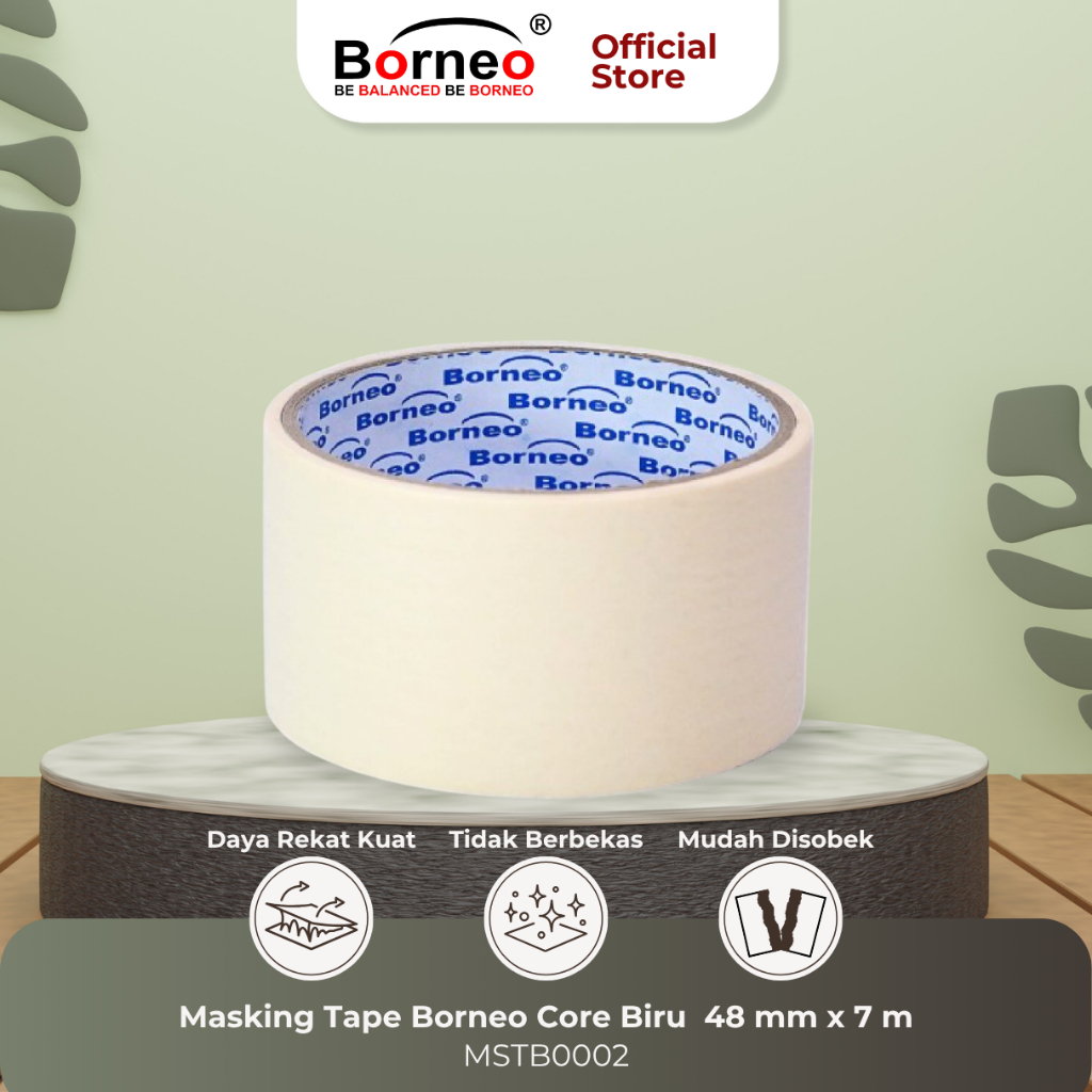 

Borneo Masking Tape / Lakban Kertas 48 mm x 7 m