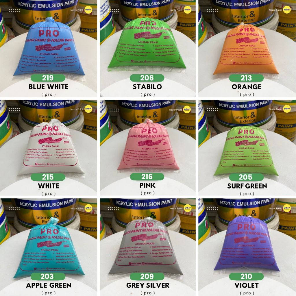 (PER KG) PRO CAT KILOAN ORIGINAL NAZAR PAINT CAT TEMBOK DINDING LANGIT-LANGIT KILOAN