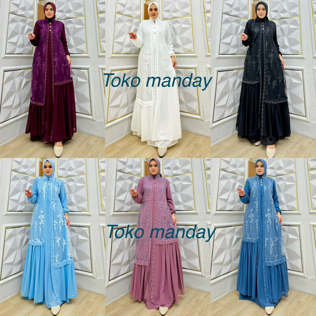 Elsanum gamis brokat mix seruty bebydoll full furing