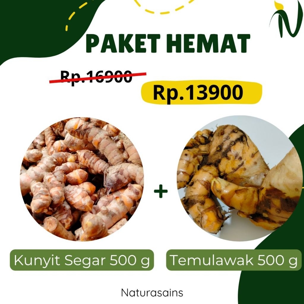 

Paket Hemat Temulawak 500g + Kunyit Segar 500g