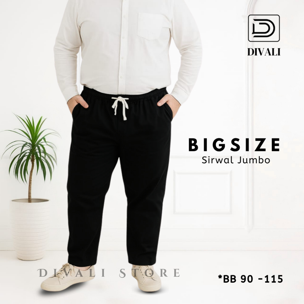 SIRWAL JUMBO - Celana Sirwal Sunnah Dewasa BIG SIZE bb 90 - 115 KG Bahan Katun Twill Adem Lembut