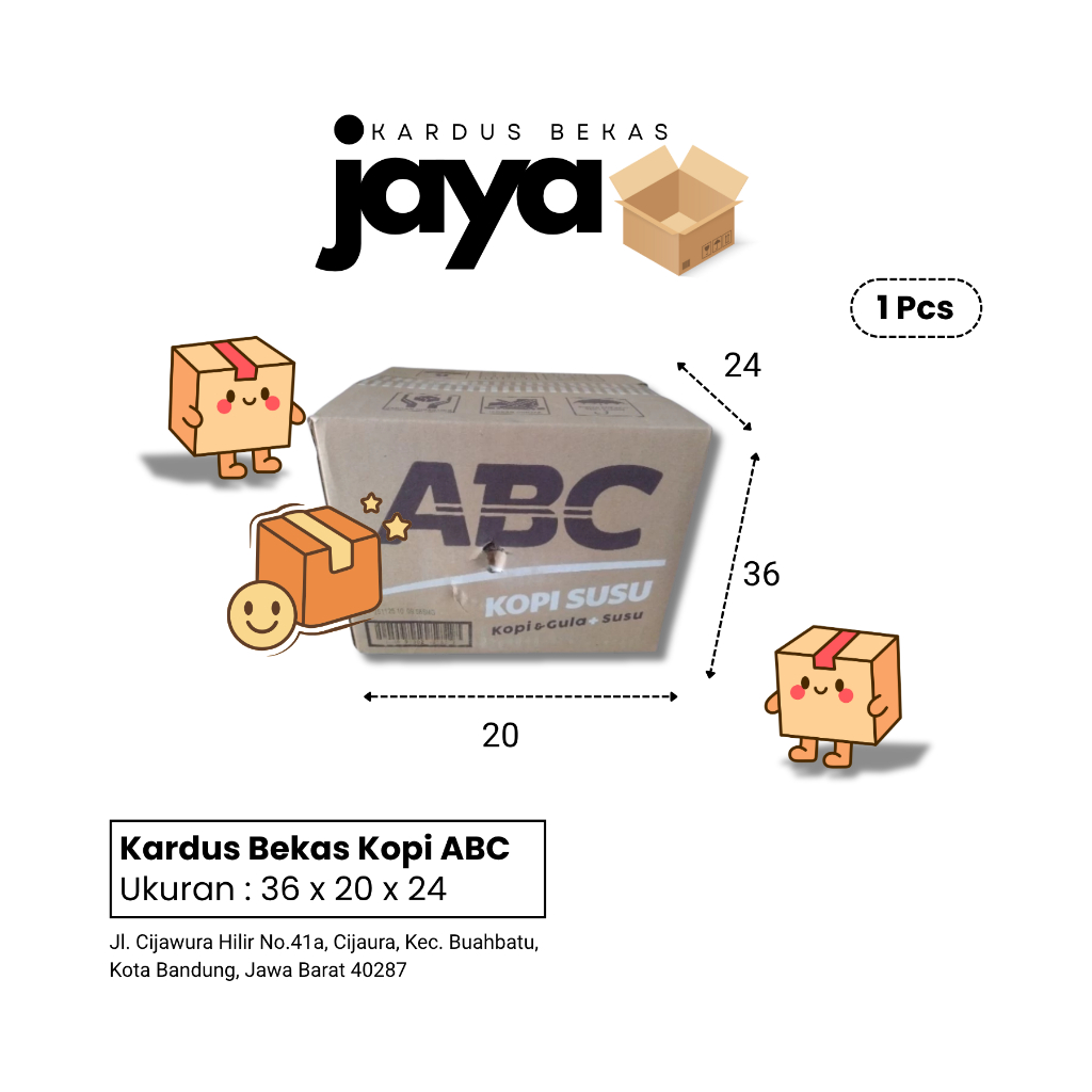 

Kardus Bekas Kopi ABC | Cocok untuk Packing Barang | Harga Murah | 1 Pcs