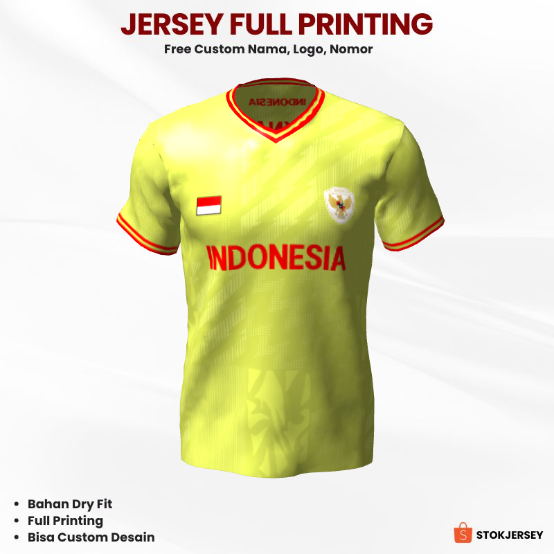 Kaos Jersey Futsal Timnas Kiper Kuning Motif Garis Geometri 579 - Jersey Olahraga Custom