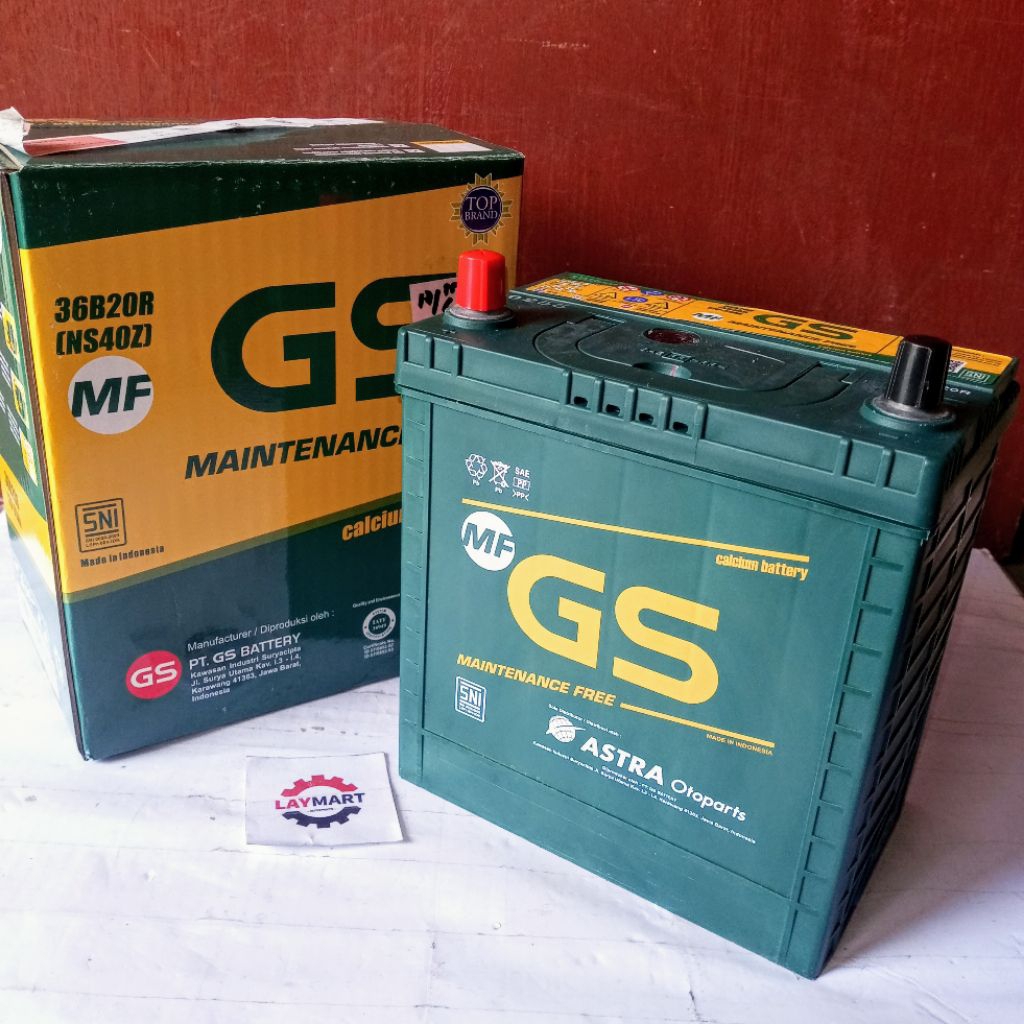 ACCU KERING MOBIL GS MF NS40Z Kapasitas Ampere 35Ah‎, Tegangan 12 V