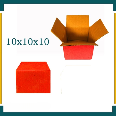 

(10pcs) Box Hampers Kemasan Kado Hadiah Souvenir Box Sparepart 10x10x10cm Motif Merah Polos