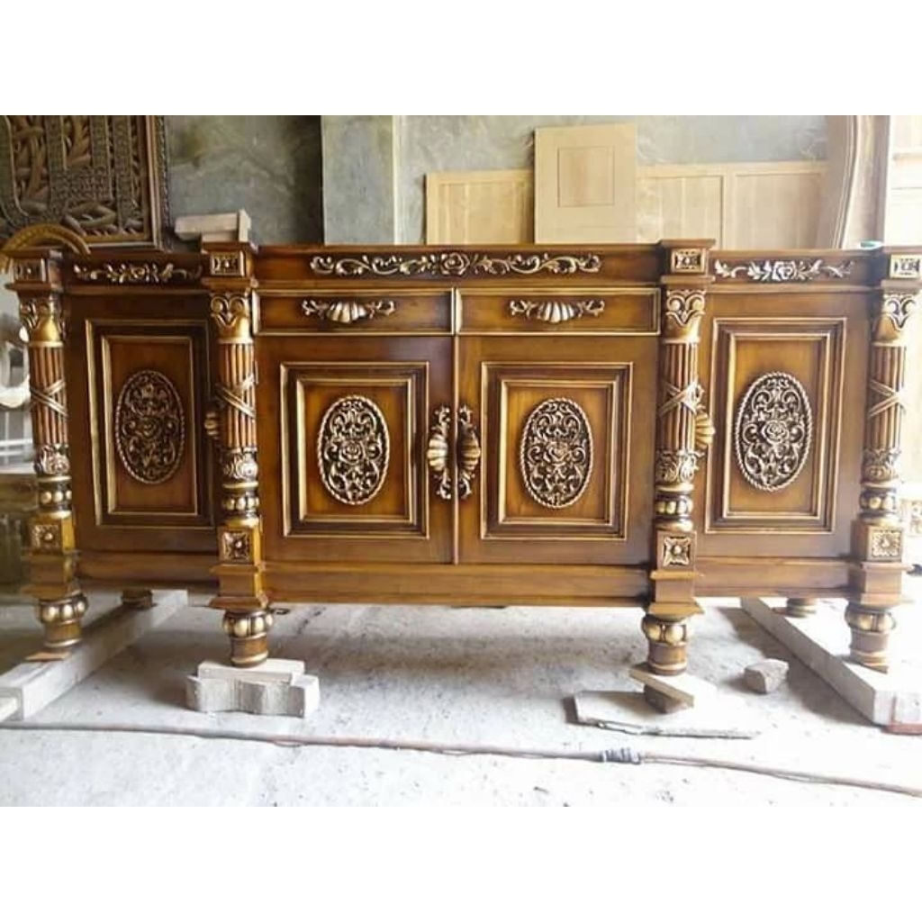 Bufet Meja Tv Ukir Kayu Jati / Meja Tv Ukir Kayu Jati Jepara