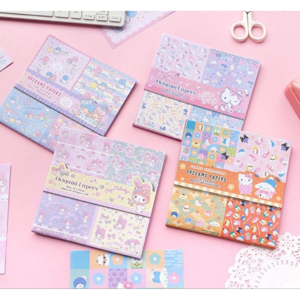

KERTAS ORIGAMI SANRIO PREMIUM HELLO KITTY MY MELODY LITTLE TWIN STAR SANRIO FAMILY KERTAS LIPAT 40 LEMBAR 15 x 15 CM