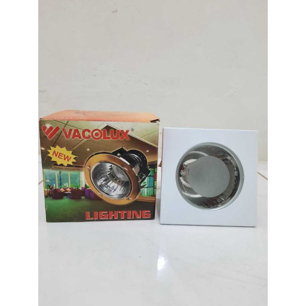 Kap Lampu Downlight 3.5 Inch Putih Kotak Kaca Vacolux 353 WH