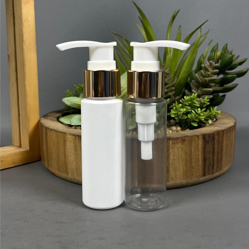 Botol Lotion Pump  50 Ml / Botol Pet 50 Ml RF - Tutup Pump Gold / Botol Pump 50 Ml / Botol Sabun 50 