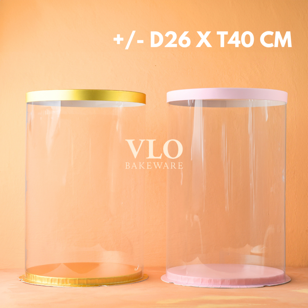 

[1 SET ISI 10 PCS] Kotak kue mika tabung bulat emas pink diameter 26 cm tinggi 40 cm | kotak kue hampers lebaran valentine imlek cny natal