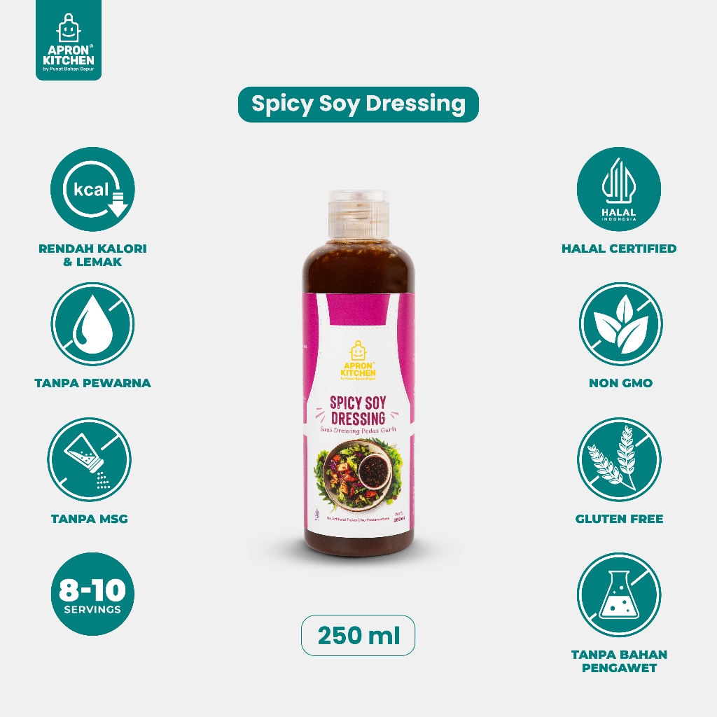 

Apron Kitchen Spicy Soy Dressing Salad Saus Gurih Pedas 250ML