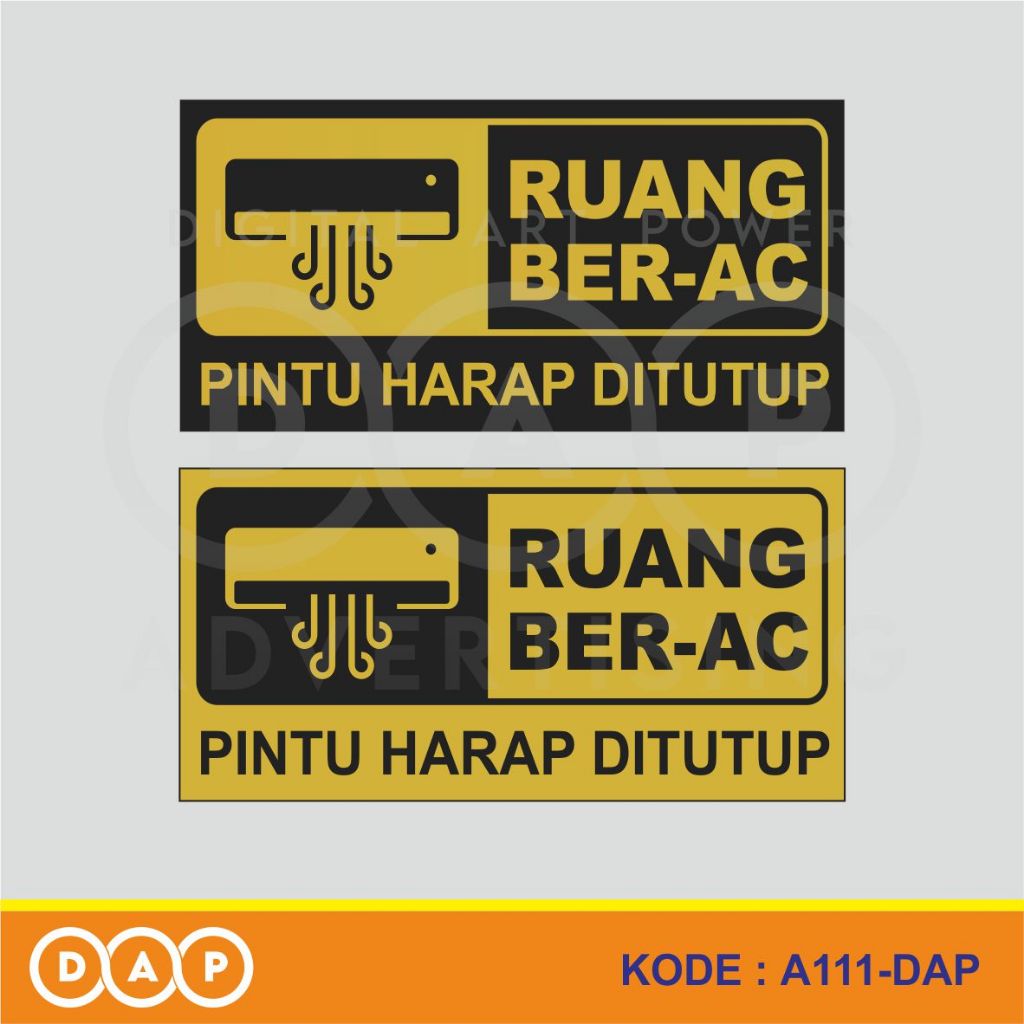 

A111 - Acrylic Sign, Stiker Akrilik Ruang BerAC, Ruangan Ber AC, Tahan Air, Termurah, Bisa Custom