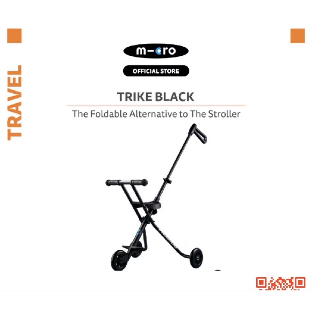 Stroller Micro Trike Warna Black Preloved