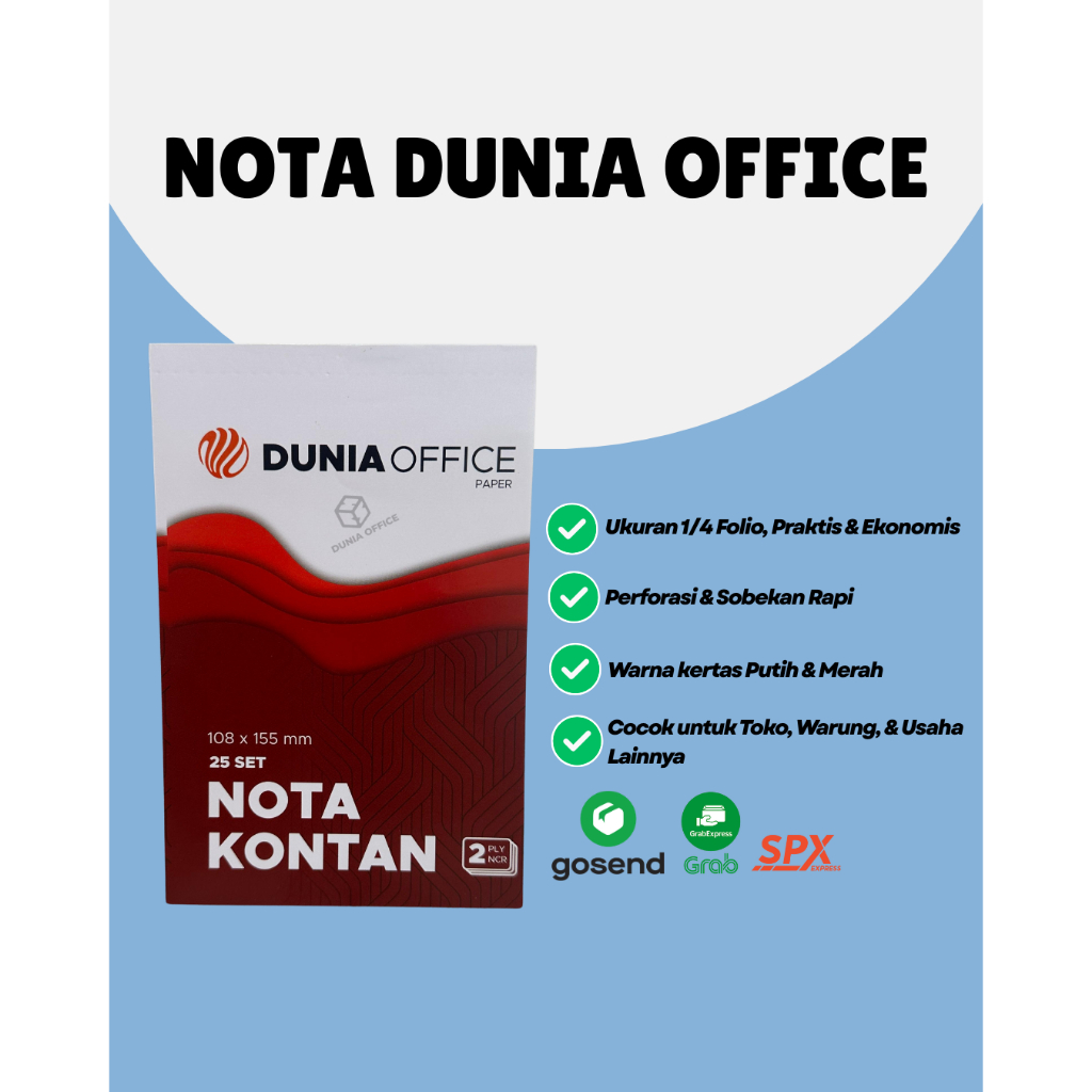 

NOTA KONTAN 2 PLY DAN 3 PLY BESAR KECIL DUNIA OFFICE