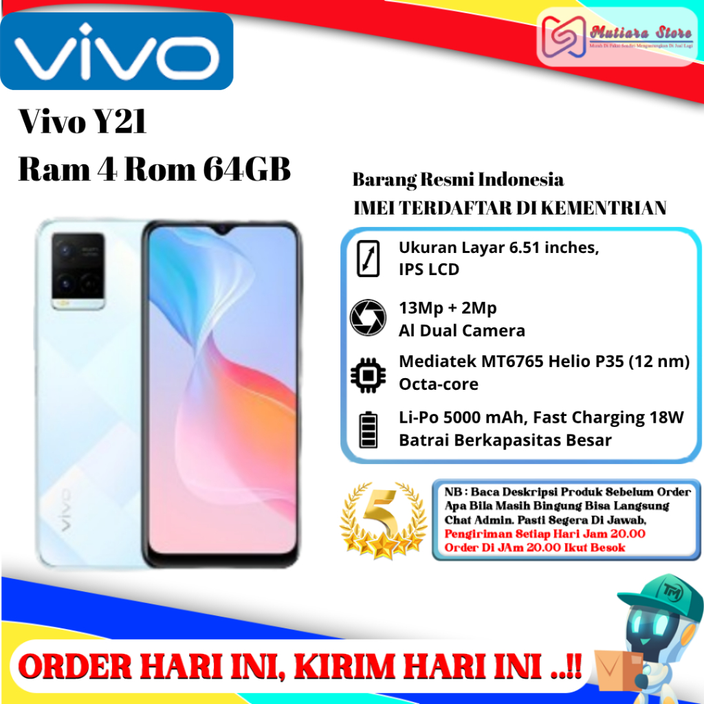 Vivo Y21 Ram 4 Rom 64GB