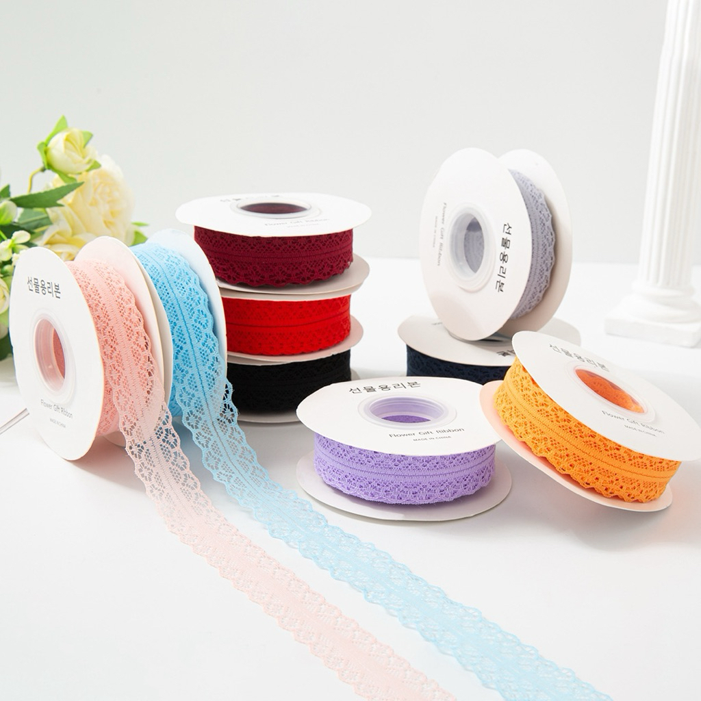 

1 ROLL RIBBON LACE KOREAN | PITA RENDA KOREA | PITA BUKET PREMIUM IMPORT