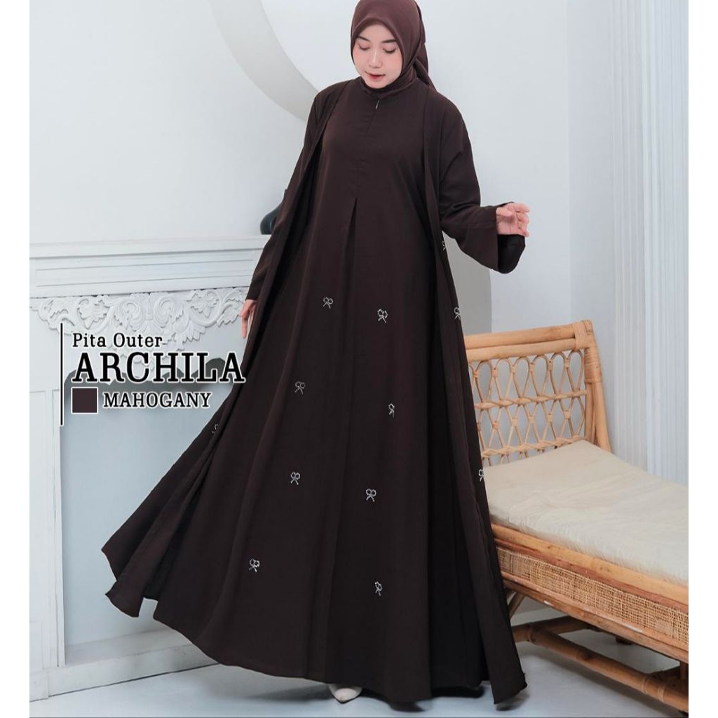 Archila Abaya pita simpel  INNER PLUS outer terbaru 2025 abaya keren kekinian turkey mewah elegant k