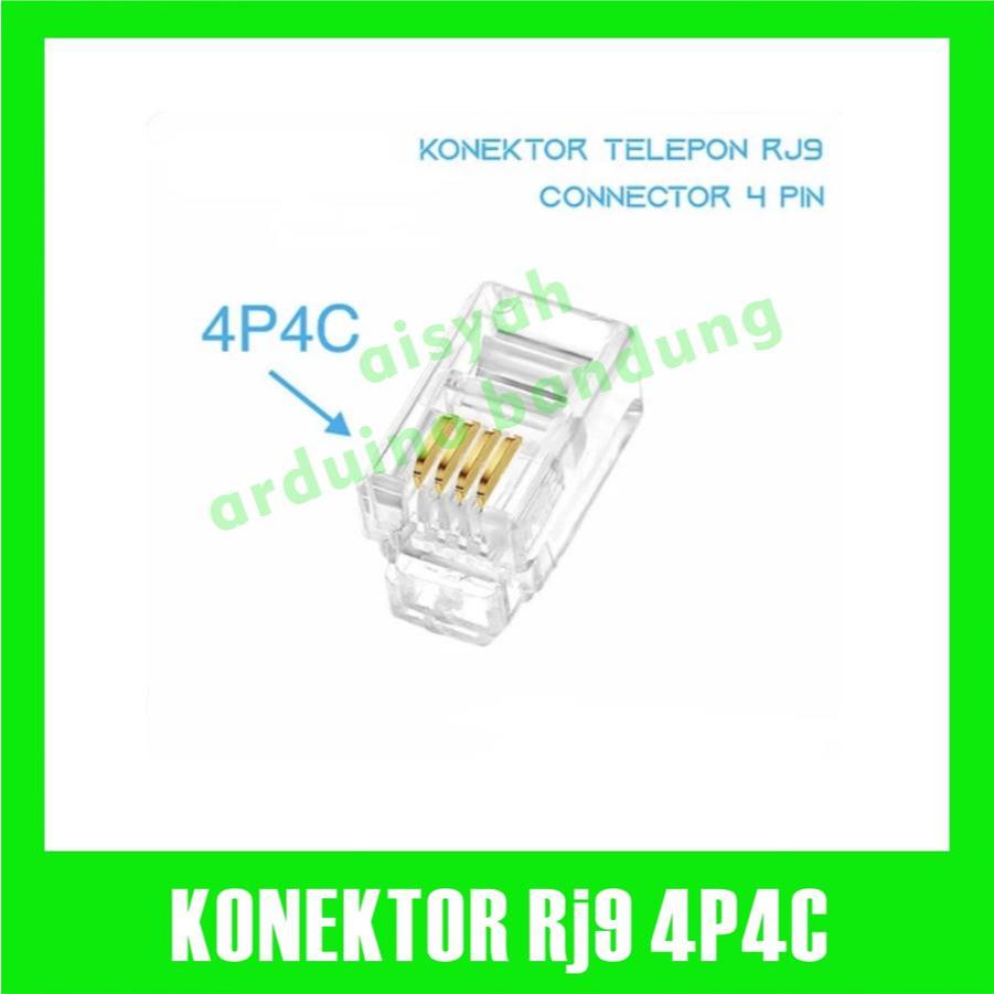 Konektor Telepon RJ9 Connector 4P4C 4 Pin RJ 9 telpon 4p 4pin cable kabel