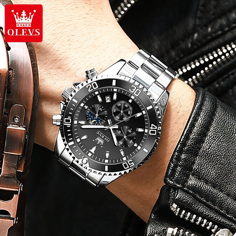 OLEVS Jam Tangan Pria Luxury Automatic - 100% Original Mekanis Tahan Air untuk Pria Berkelas
