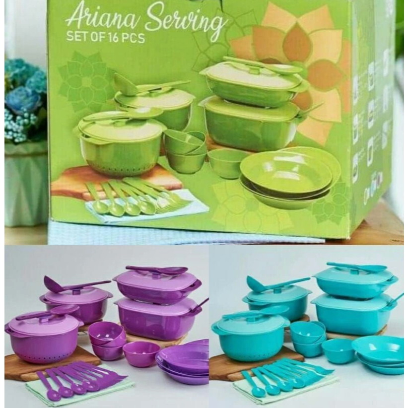 Madeline serving 18 set/Ariana Serving 16 set/ prasmanan lengkap/ tempat makan lengkap/ barang murah
