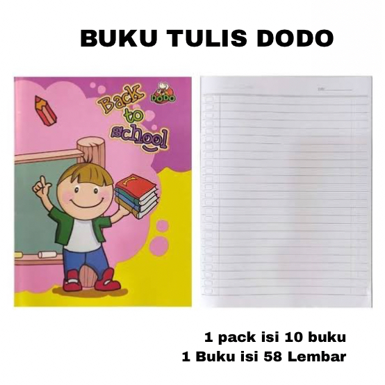 

(DODO) BUKU TULIS DODO ISI 58 LEMBAR BUKU TULIS BERGARIS (1 PACK ISI 10 BUKU)