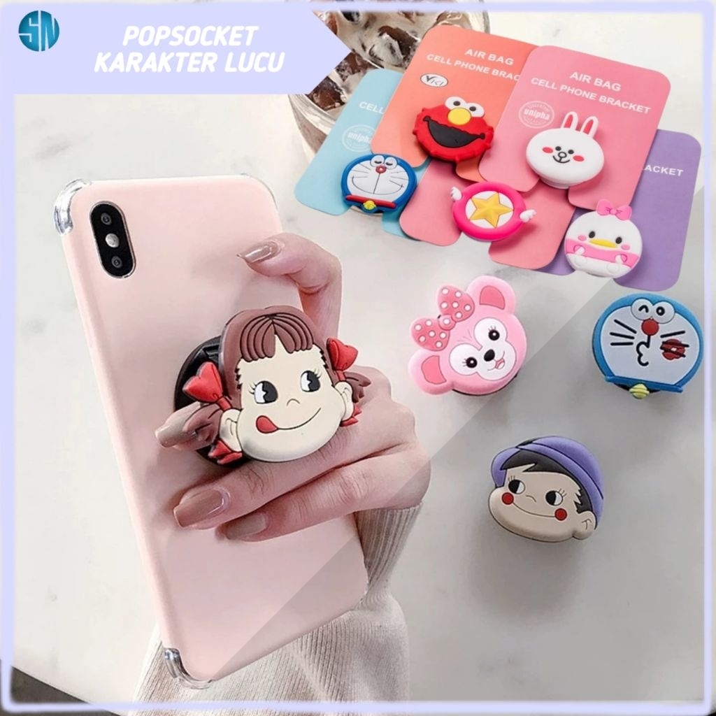Pop Socket Hp Karakter Kartun Lucu PopSocket 3D Karakter Cartoon / Pop Socket Aksesoris