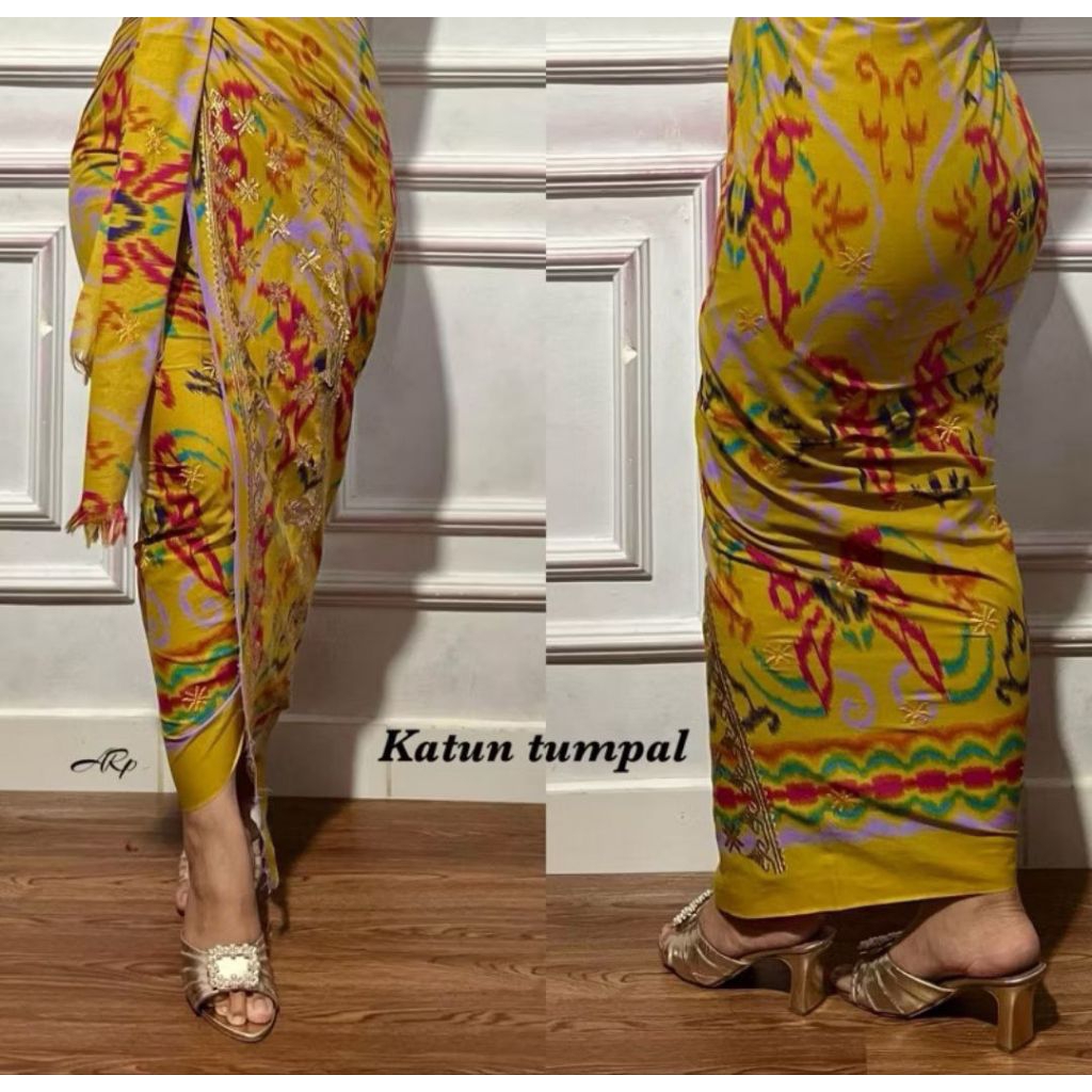 [KB] Kamen Katun Endek Tumpal Bordir Tabur Bintang - KAYORA