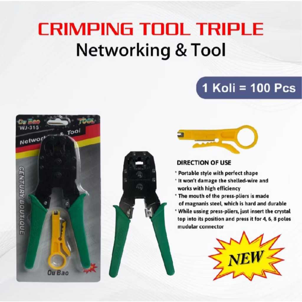 Crimping Tool Triple / Crimping Tool HT315 / Crimping Tool RJ45 ANTI GAGAL