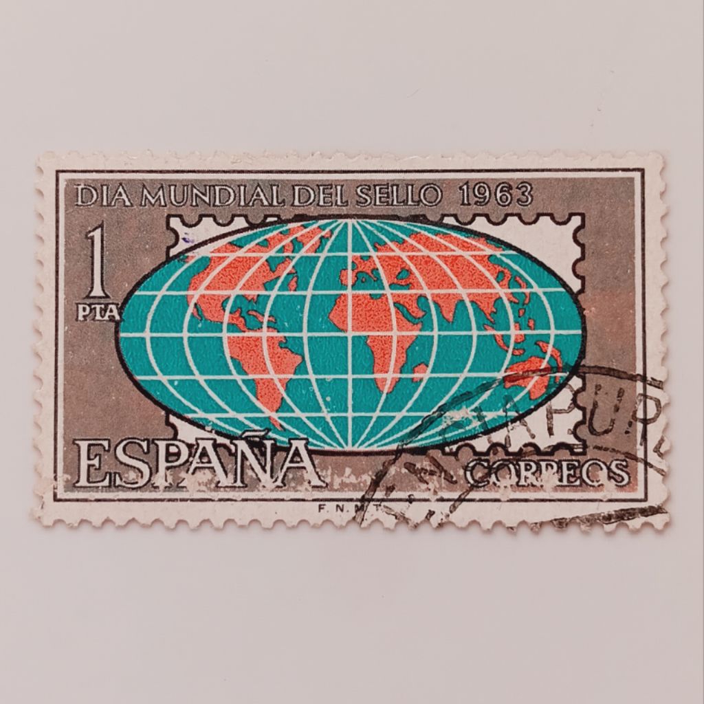 

(AD) Perangko Spanyol 1963 World Stamp Day (1963) - Globe 1 peseta Used