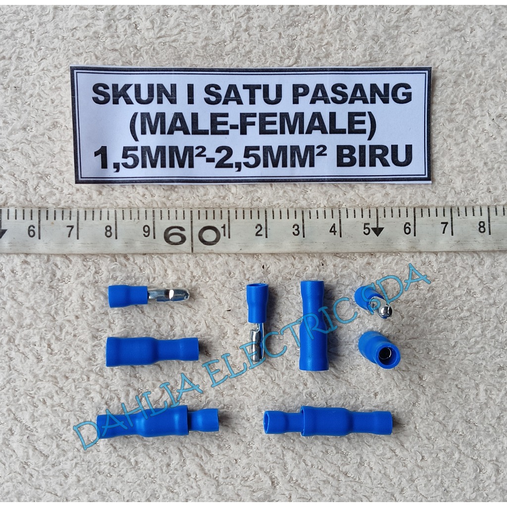 Skun I SATU PASANG (MALE-FEMALE) 1,5MM²-2,5MM² BIRU